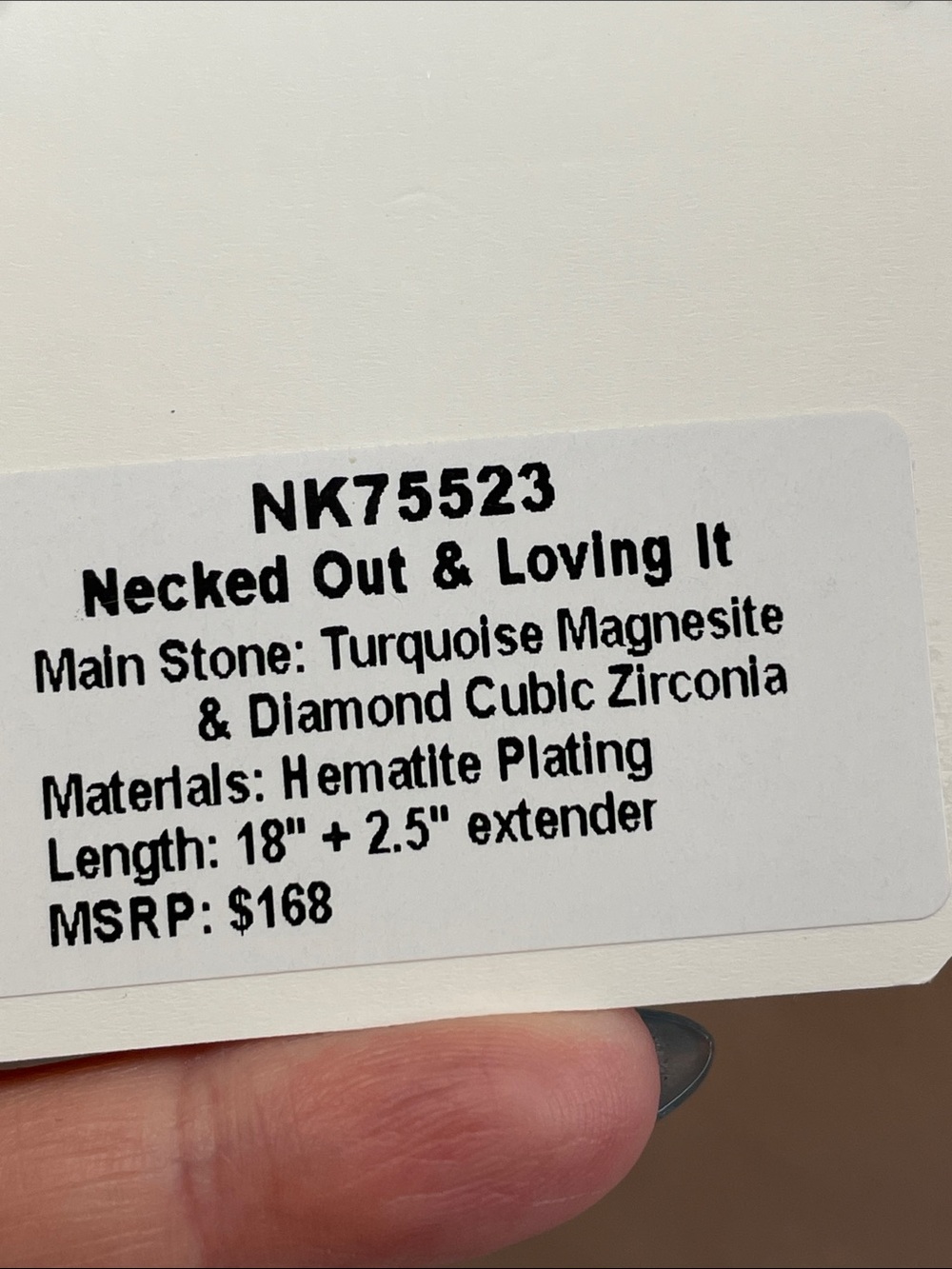 Bomb Party "Necked Out And Loving It" Turquoise on Hematite $168 MSRP - Picture 2 of 5